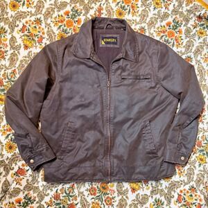 Vintage Stanley Mens XL Brown Workwear Jacket Quilted Lined Distressed Bomber